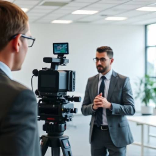 Still from a corporate training video for GlobalTech Solutions